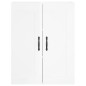 vidaXL Aparador alto madera contrachapada blanco brillo 69,5x34x180 cm