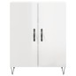 vidaXL Aparador alto madera contrachapada blanco brillo 69,5x34x180 cm