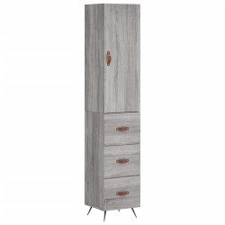 vidaXL Aparador alto madera contrachapada gris Sonoma 34,5x34x180 cm