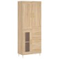 vidaXL Aparador alto madera contrachapada color roble 69,5x34x180 cm