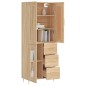 vidaXL Aparador alto madera contrachapada color roble 69,5x34x180 cm