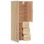 vidaXL Aparador alto madera contrachapada color roble 69,5x34x180 cm