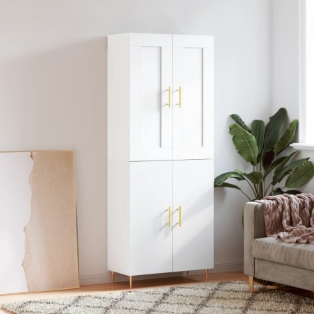 vidaXL Aparador alto madera contrachapada blanco 69,5x34x180 cm