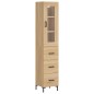 vidaXL Aparador de madera contrachapada roble Sonoma 34,5x34x180 cm vidaXL Aparador de madera contrachapada roble Sonoma 34,5x34x180 cm