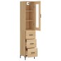 vidaXL Aparador de madera contrachapada roble Sonoma 34,5x34x180 cm vidaXL Aparador de madera contrachapada roble Sonoma 34,5x34x180 cm