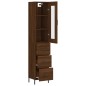 vidaXL Aparador alto madera contrachapada roble marrón 34,5x34x180 cm vidaXL Aparador alto madera contrachapada roble marrón 34,5x34x180 cm