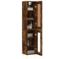 vidaXL Aparador alto madera de ingeniería roble ahumado 34,5x34x180 cm vidaXL Aparador alto madera de ingeniería roble ahumado 34,5x34x180 cm
