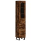 vidaXL Aparador de madera contrachapada roble ahumado 34,5x34x180 cm