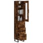 vidaXL Aparador de madera contrachapada roble ahumado 34,5x34x180 cm