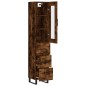 vidaXL Aparador de madera contrachapada roble ahumado 34,5x34x180 cm