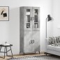 vidaXL Aparador alto madera contrachapada gris hormigón 69,5x34x180 cm vidaXL Aparador alto madera contrachapada gris hormigón 69,5x34x180 cm