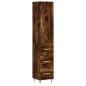 vidaXL Aparador de madera contrachapada roble ahumado 34,5x34x180 cm