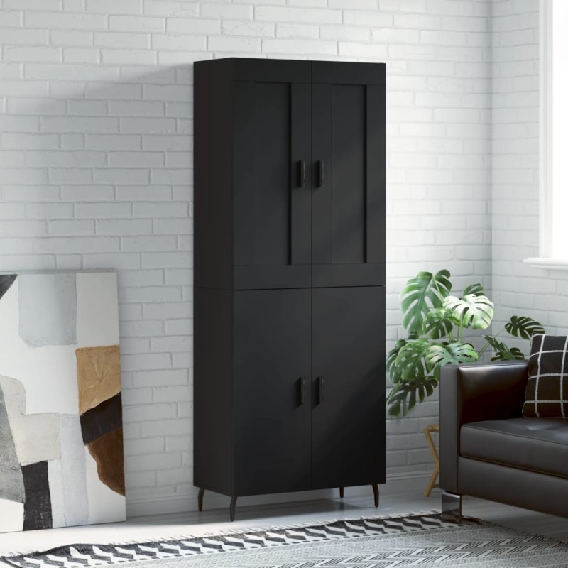 vidaXL Aparador alto madera contrachapada negro 69,5x34x180 cm vidaXL Aparador alto madera contrachapada negro 69,5x34x180 cm