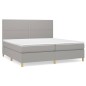 vidaXL Cama box spring con colchón tela gris claro 200x200 cm vidaXL Cama box spring con colchón tela gris claro 200x200 cm