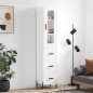 vidaXL Aparador alto madera contrachapada blanco brillo 34,5x34x180 cm vidaXL Aparador alto madera contrachapada blanco brillo 34,5x34x180 cm