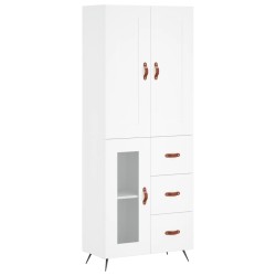 vidaXL Aparador alto madera contrachapada blanco 69,5x34x180 cm