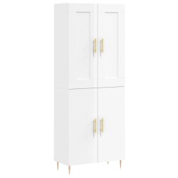 vidaXL Aparador alto madera contrachapada blanco brillo 69,5x34x180 cm