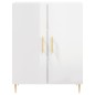 vidaXL Aparador alto madera contrachapada blanco brillo 69,5x34x180 cm