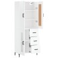 vidaXL Aparador alto madera contrachapada blanco brillo 69,5x34x180 cm vidaXL Aparador alto madera contrachapada blanco brillo 69,5x34x180 cm