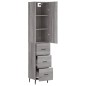 vidaXL Aparador alto madera contrachapada gris Sonoma 34,5x34x180 cm vidaXL Aparador alto madera contrachapada gris Sonoma 34,5x34x180 cm