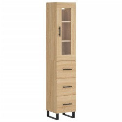 vidaXL Aparador de madera contrachapada roble Sonoma 34,5x34x180 cm