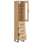 vidaXL Aparador de madera contrachapada roble Sonoma 34,5x34x180 cm vidaXL Aparador de madera contrachapada roble Sonoma 34,5x34x180 cm
