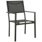 vidaXL Juego de comedor para jardín 7 piezas acero y textilene negro vidaXL Juego de comedor para jardín 7 piezas acero y textilene negro