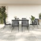 vidaXL Juego de comedor para jardín 7 piezas acero y textilene negro vidaXL Juego de comedor para jardín 7 piezas acero y textilene negro