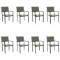 vidaXL Juego de comedor para jardín 9 piezas acero y textilene negro vidaXL Juego de comedor para jardín 9 piezas acero y textilene negro