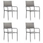 vidaXL Juego de comedor jardín 5 pzas ratán sintético acero gris negro vidaXL Juego de comedor jardín 5 pzas ratán sintético acero gris negro