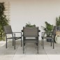 vidaXL Juego de comedor para jardín 5 piezas acero y textilene negro
