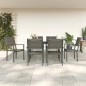 vidaXL Juego de comedor para jardín 7 piezas acero y textilene negro vidaXL Juego de comedor para jardín 7 piezas acero y textilene negro