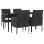 vidaXL Juego de comedor de jardín 5 pzas ratán sintético y acero negro