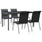 vidaXL Juego de comedor para jardín 5 piezas acero y textilene negro vidaXL Juego de comedor para jardín 5 piezas acero y textilene negro