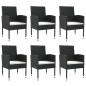 vidaXL Juego de comedor de jardín 7 pzas ratán sintético y acero negro vidaXL Juego de comedor de jardín 7 pzas ratán sintético y acero negro