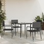 vidaXL Juego de comedor de jardín 5 pzas ratán sintético y acero negro