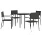 vidaXL Juego de comedor de jardín 5 pzas ratán sintético y acero negro