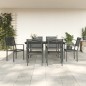 vidaXL Juego de comedor para jardín 7 piezas acero y textilene negro vidaXL Juego de comedor para jardín 7 piezas acero y textilene negro