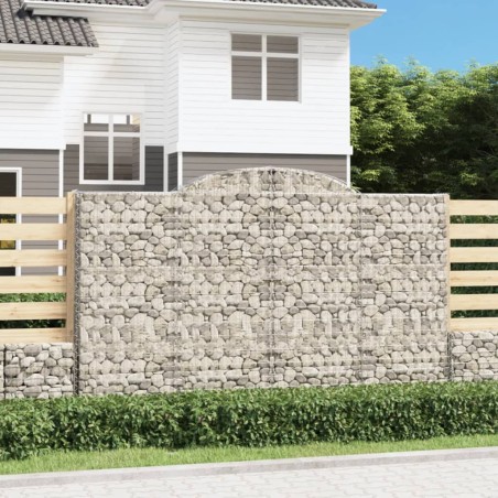 vidaXL Cestas de gaviones 3 uds forma de arco hierro 300x30x180/200 cm