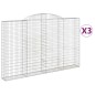 vidaXL Cestas de gaviones 3 uds forma de arco hierro 300x30x180/200 cm vidaXL Cestas de gaviones 3 uds forma de arco hierro 300x30x180/200 cm