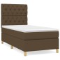 vidaXL Cama box spring con colchón tela marrón oscuro 80x200 cm vidaXL Cama box spring con colchón tela marrón oscuro 80x200 cm