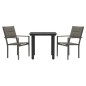 vidaXL Juego de comedor para jardín 3 piezas acero y textilene negro vidaXL Juego de comedor para jardín 3 piezas acero y textilene negro