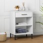vidaXL Armario consola patas de metal madera maciza pino blanco OSLO vidaXL Armario consola patas de metal madera maciza pino blanco OSLO