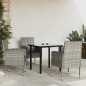 vidaXL Juego de comedor jardín 5 pzas ratán sintético acero gris negro