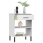 vidaXL Armario consola patas de metal madera maciza pino blanco OSLO vidaXL Armario consola patas de metal madera maciza pino blanco OSLO