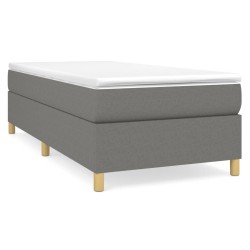 vidaXL Cama box spring con colchón tela gris oscuro 80x200 cm