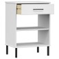 vidaXL Armario consola patas de metal madera maciza pino blanco OSLO vidaXL Armario consola patas de metal madera maciza pino blanco OSLO