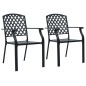 vidaXL Sillas de jardín apilables 2 unidades acero negro vidaXL Sillas de jardín apilables 2 unidades acero negro