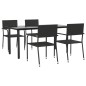 vidaXL Juego de comedor de jardín 5 pzas ratán sintético y acero negro vidaXL Juego de comedor de jardín 5 pzas ratán sintético y acero negro