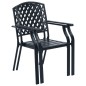 vidaXL Sillas de jardín apilables 2 unidades acero negro vidaXL Sillas de jardín apilables 2 unidades acero negro